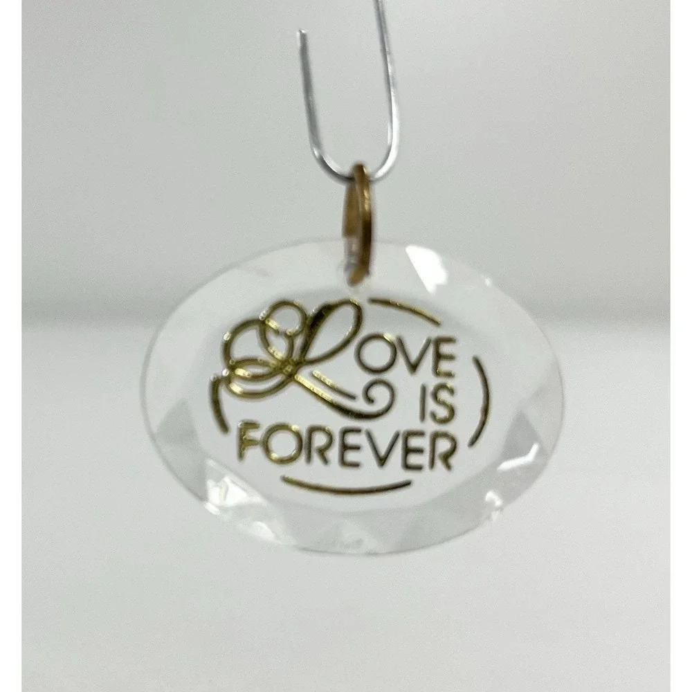 Vintage 1988‎ Hallmark Love Is Forever Miniature Ornament Acrylic Oval QXM5774